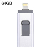 Unidad flash 3 en 1 USB 2.0 y 8 pines y micro USB de 64 GB EasyFlash RQW-01B, color plateado